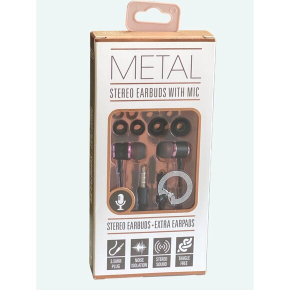 Sentry Metal Stereo Earbuds With Mic & Extra Earpads - Picture 1 of 4